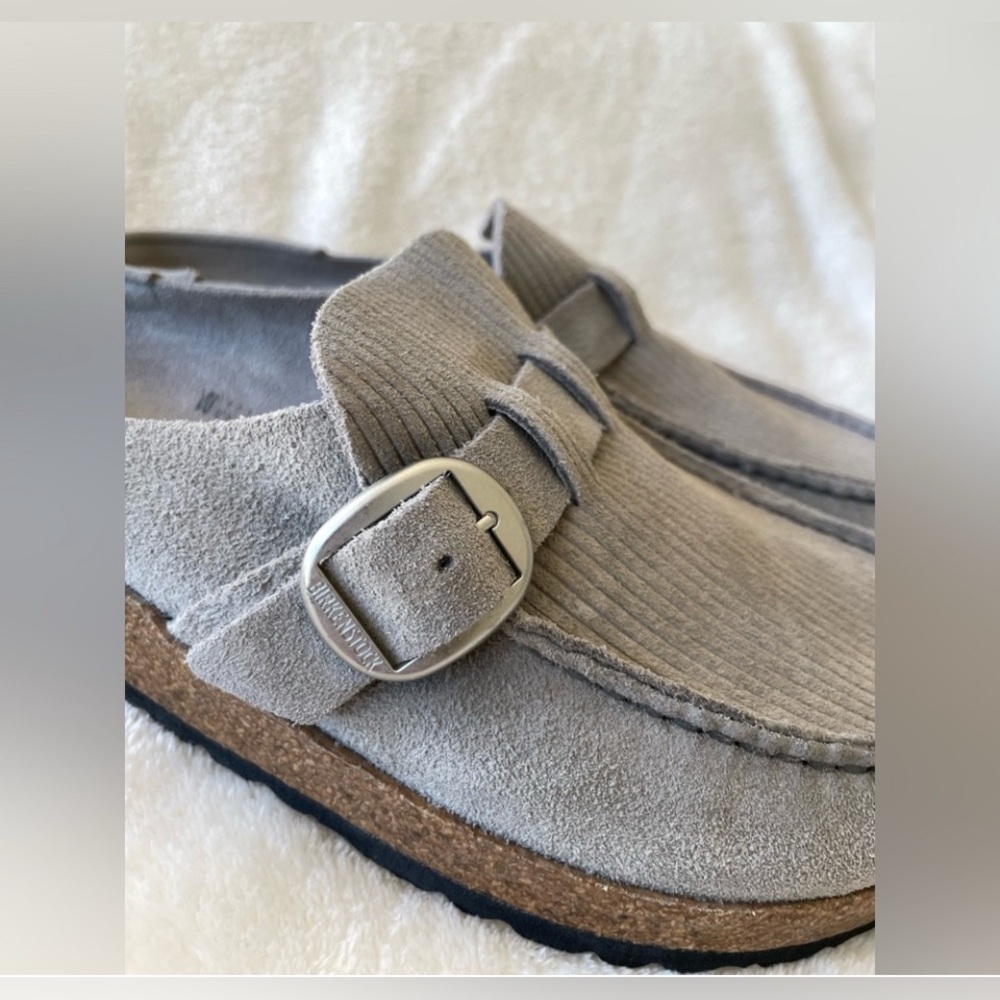 Birkenstock Buckley Suede Embossed Clogs 40 Gray Size 9 $179 - Picture 5 of 11